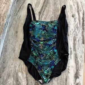 Multi Colored One Piece Swimsuit Size 18W